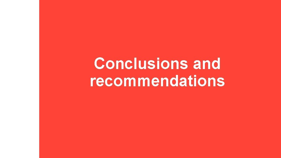 Conclusions and recommendations 
