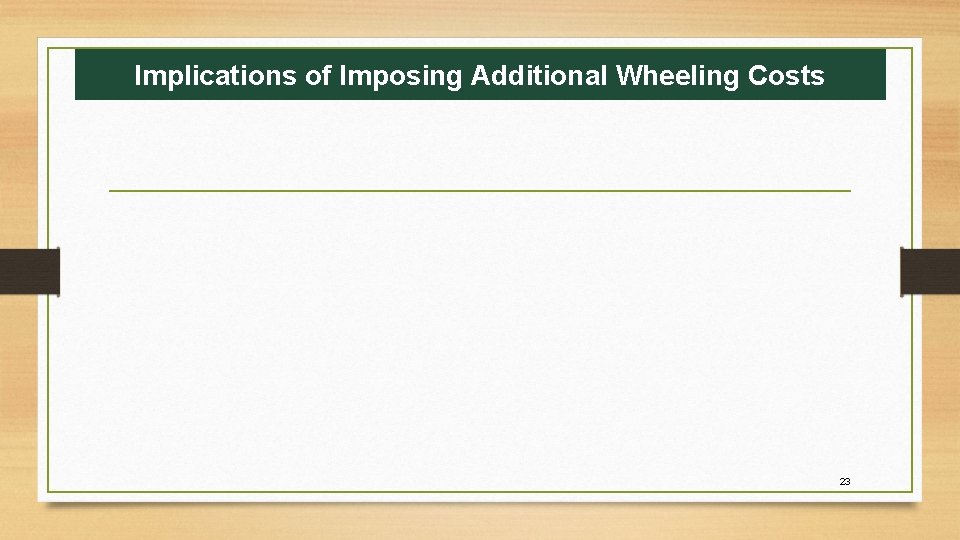 Implications of of imposing Imposing additional Additional. Wheeling. Costs… 23 Implications of of imposing Imposing additional Additional. Wheeling. Costs… 23