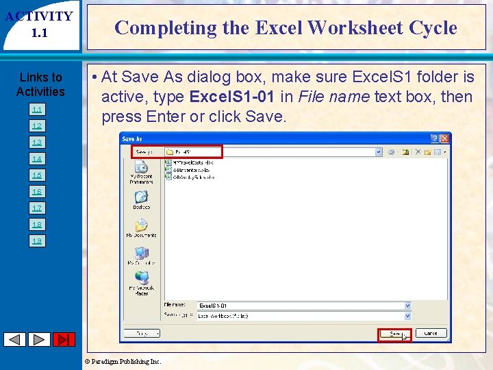 ACTIVITY 1. 1 Links to Activities 1. 1 1. 2 Completing the Excel Worksheet