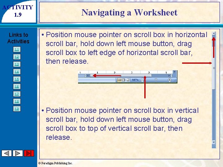 ACTIVITY 1. 9 Links to Activities 1. 1 1. 2 1. 3 Navigating a