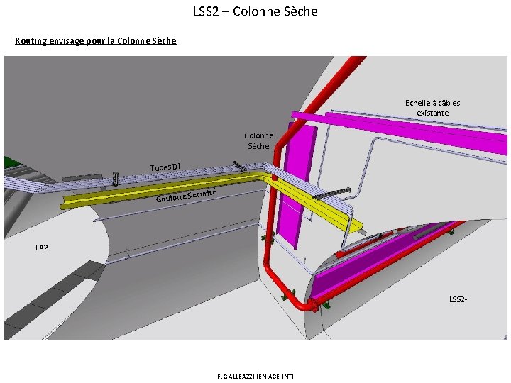 LSS 2 – Colonne Sèche Routing envisagé pour la Colonne Sèche Echelle à câbles