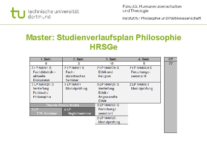 Master: Studienverlaufsplan Philosophie HRSGe 