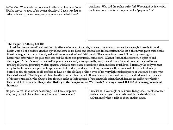 Authorship: Who wrote the document? Where did he come from? Was he an eye-witness