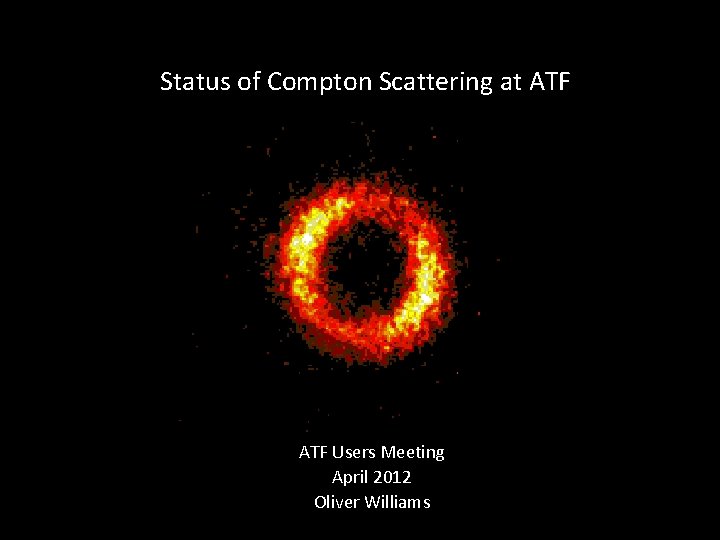 Status of Compton Scattering at ATF Users Meeting April 2012 Oliver Williams 