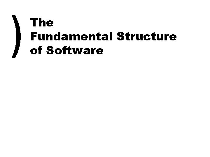 ) The Fundamental Structure of Software 