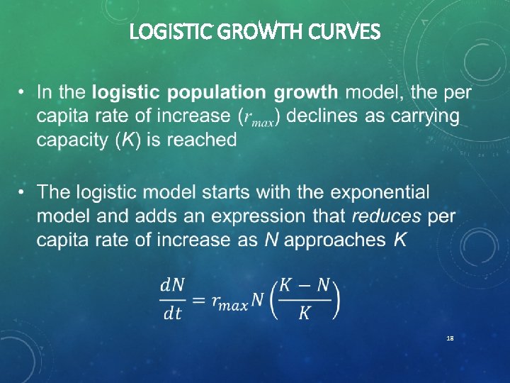 LOGISTIC GROWTH CURVES 18 