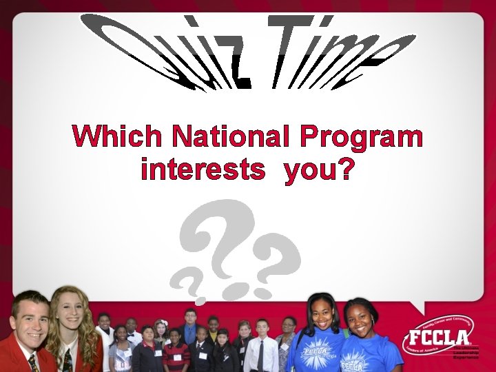 Which National Program interests you? 