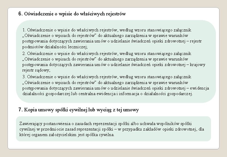 6. Oświadczenie o wpisie do właściwych rejestrów 1. Oświadczenie o wpisie do właściwych rejestrów,