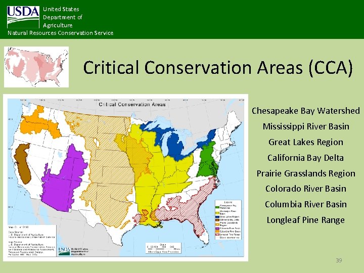 United States Department of Agriculture Natural Resources Conservation Service Critical Conservation Areas (CCA) Chesapeake