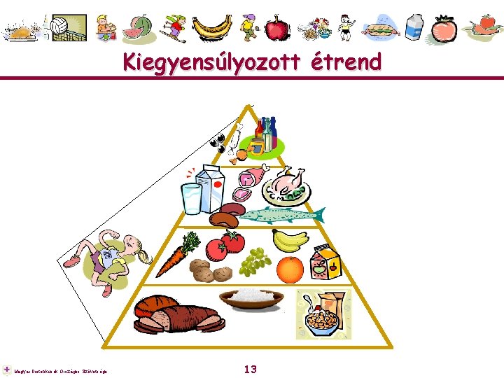 Kiegyensúlyozott étrend Magyar Dietetikusok Országos Szövetsége 13 