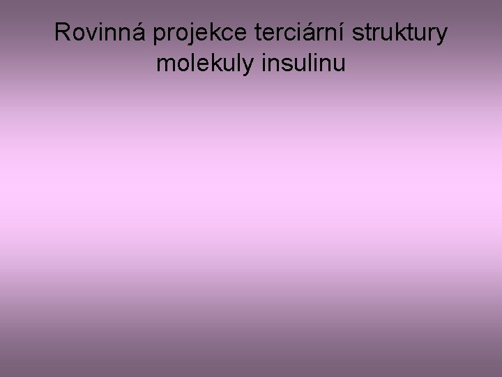 Rovinná projekce terciární struktury molekuly insulinu 