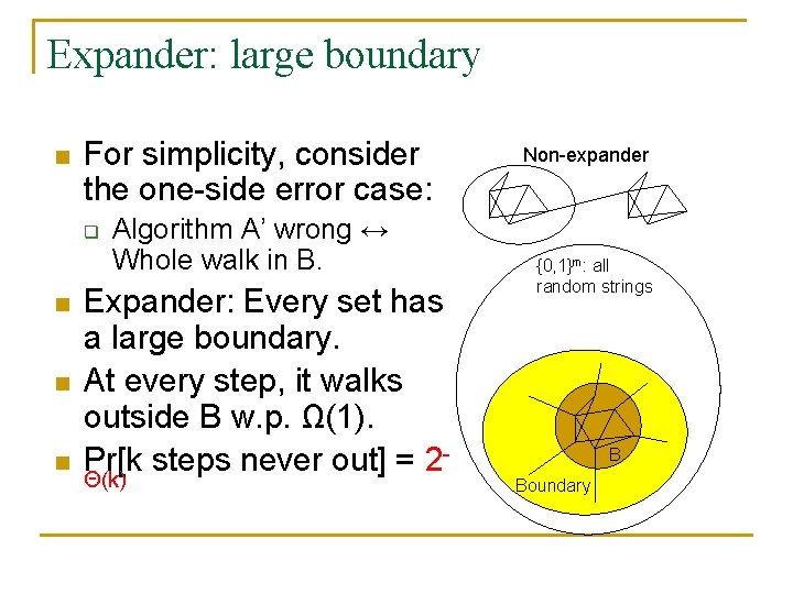 Expander: large boundary n For simplicity, consider the one side error case: q n