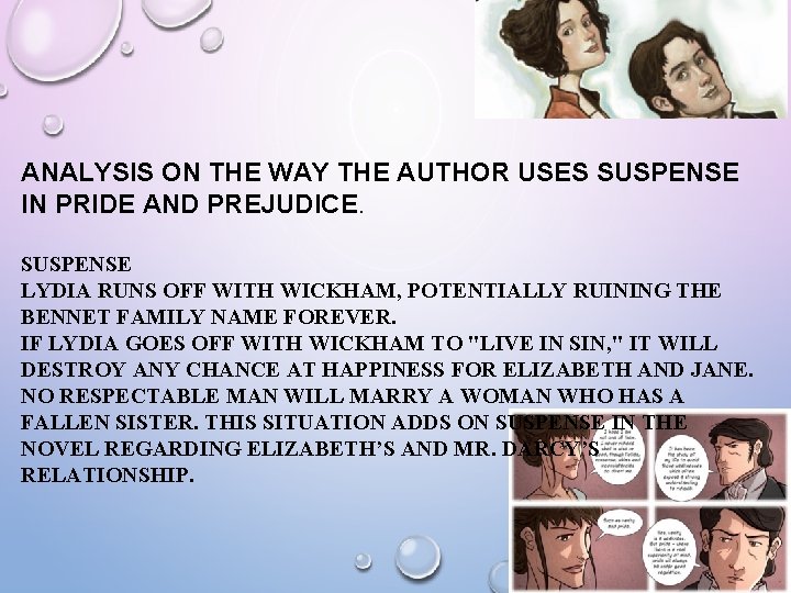 ANALYSIS ON THE WAY THE AUTHOR USES SUSPENSE IN PRIDE AND PREJUDICE. SUSPENSE LYDIA