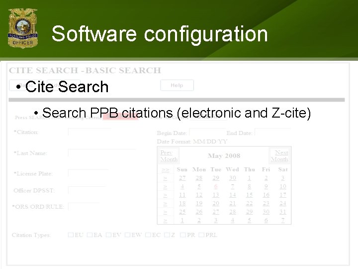 Software configuration • Cite Search • Search PPB citations (electronic and Z-cite) 