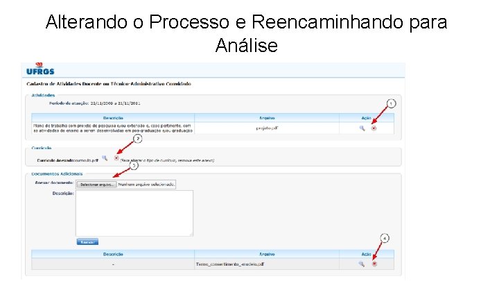 Alterando o Processo e Reencaminhando para Análise 