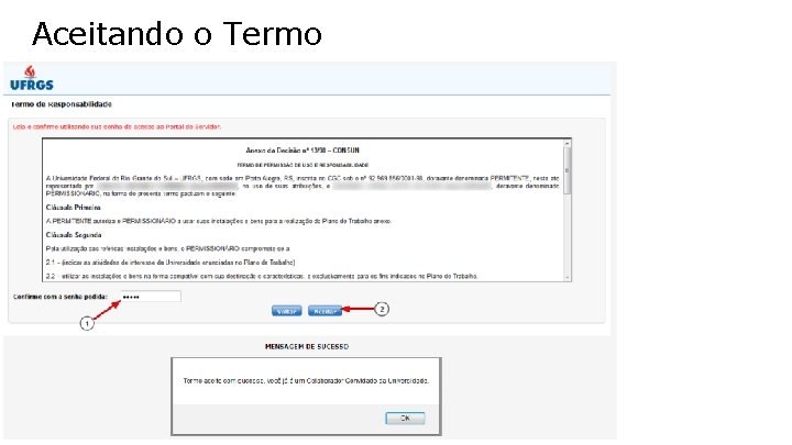 Aceitando o Termo 