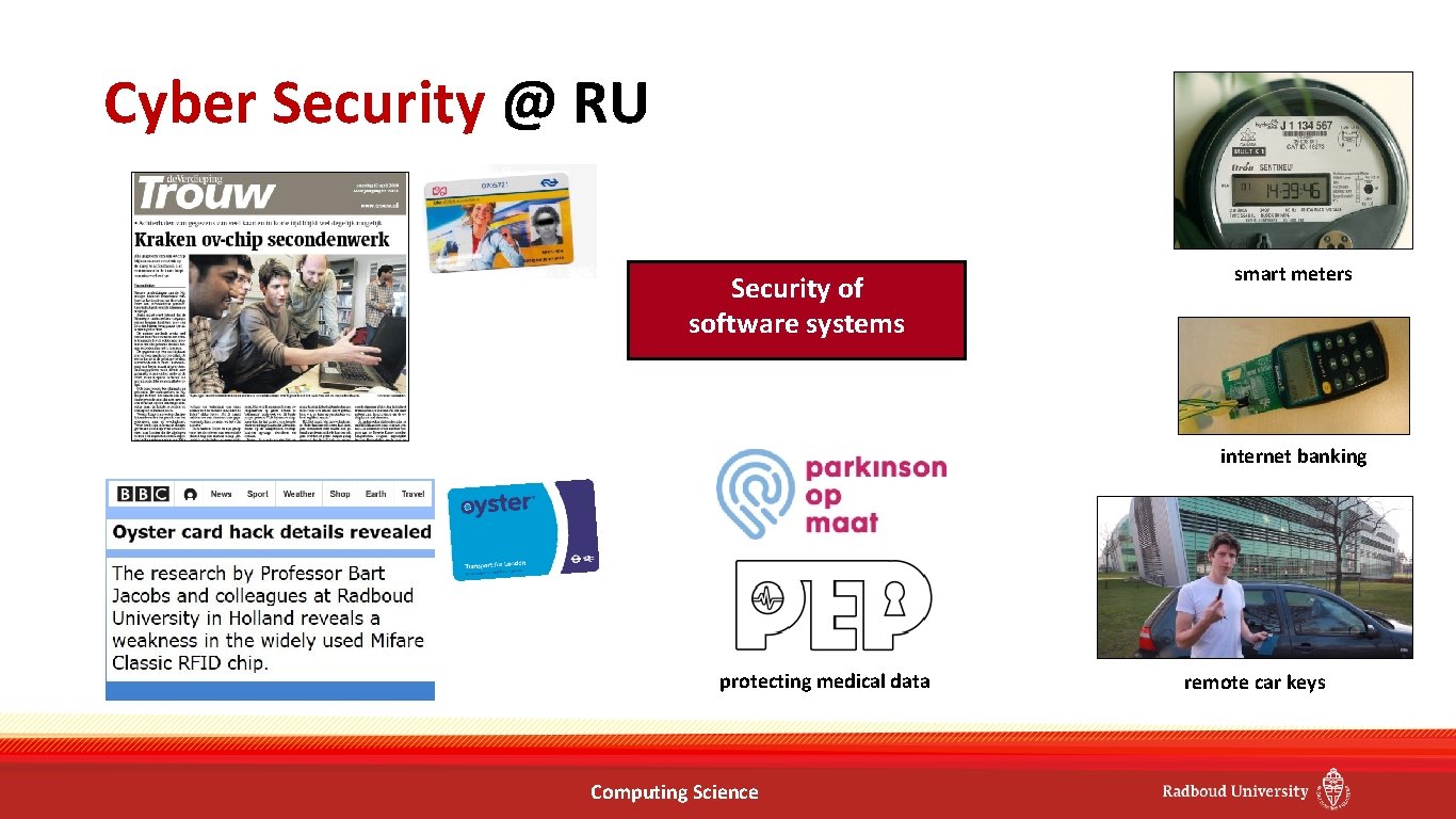 Cyber Security @ RU Security of software systems smart meters internet banking protecting medical