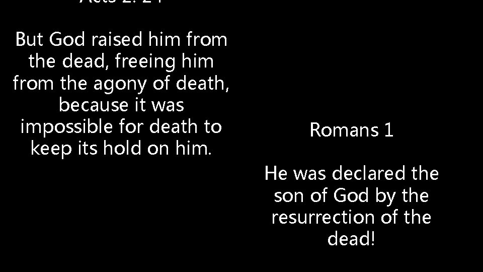 Acts 2: 24 But God raised him from the dead, freeing him from the
