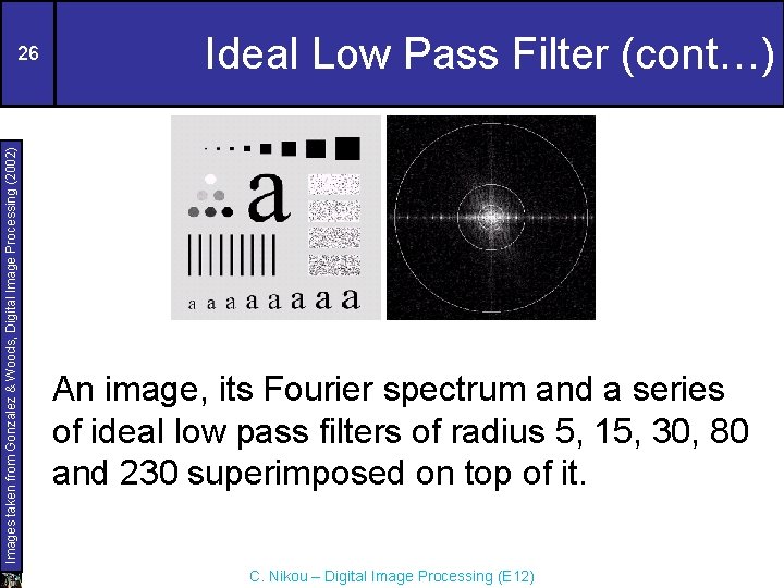 Images taken from Gonzalez & Woods, Digital Image Processing (2002) 26 Ideal Low Pass