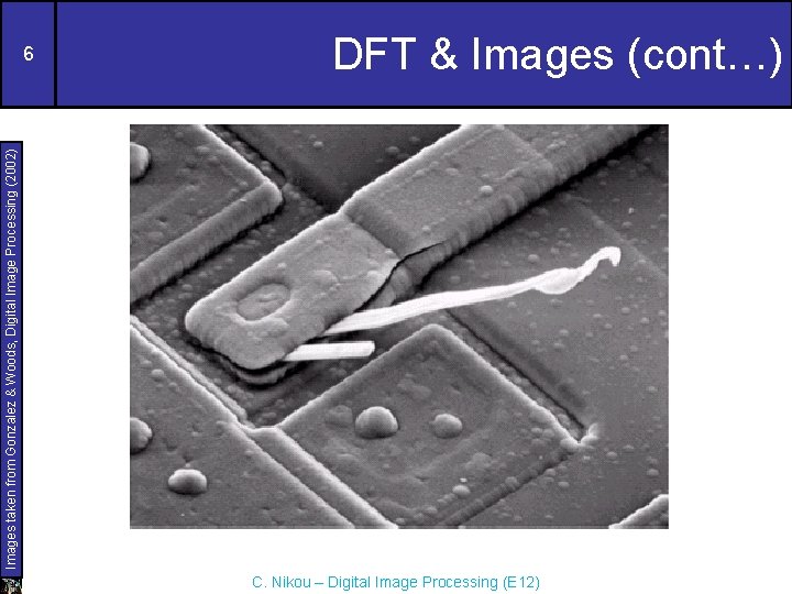 Images taken from Gonzalez & Woods, Digital Image Processing (2002) 6 DFT & Images