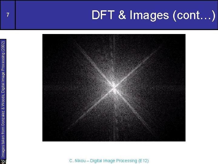 Images taken from Gonzalez & Woods, Digital Image Processing (2002) 7 DFT & Images