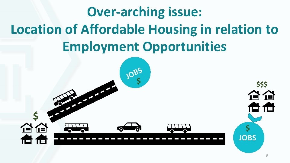 Over-arching issue: Location of Affordable Housing in relation to Employment Opportunities S B JO