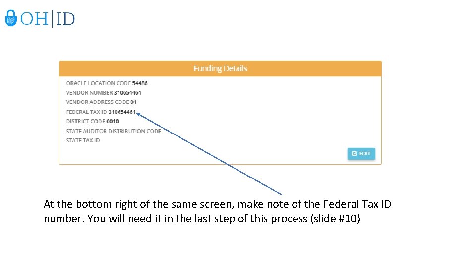 At the bottom right of the same screen, make note of the Federal Tax