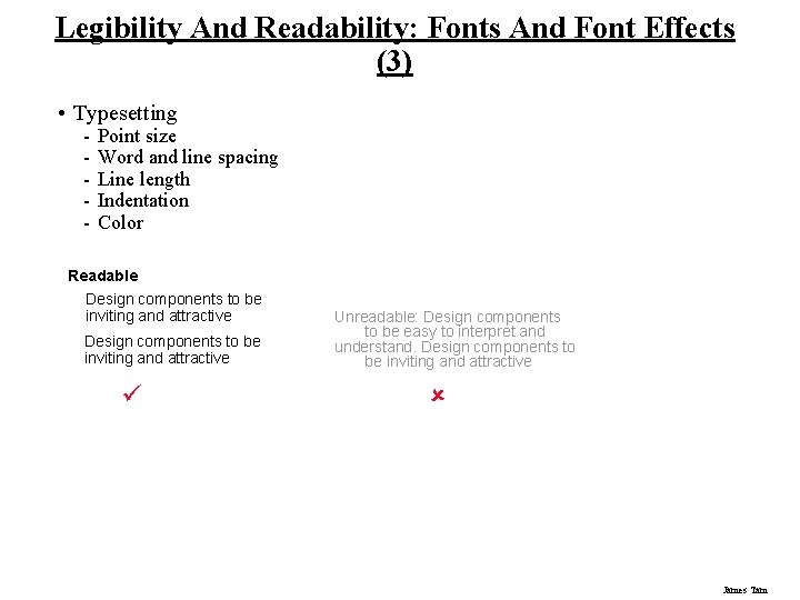 Legibility And Readability: Fonts And Font Effects (3) • Typesetting - Point size Word