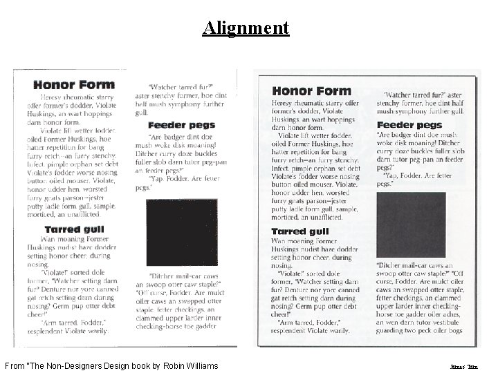 Alignment From “The Non-Designers Design book by Robin Williams James Tam 