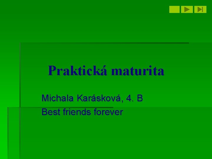 Praktická maturita Michala Karásková, 4. B Best friends forever 