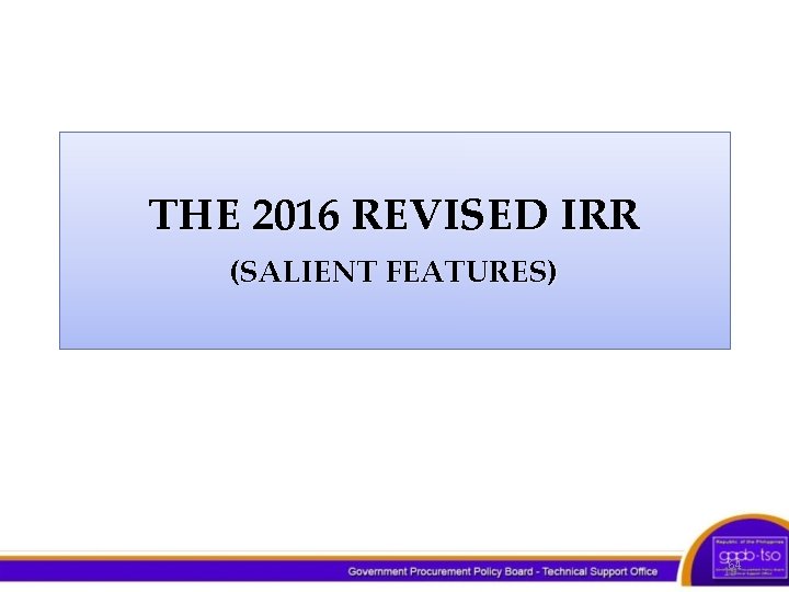 THE 2016 REVISED IRR (SALIENT FEATURES) 64 