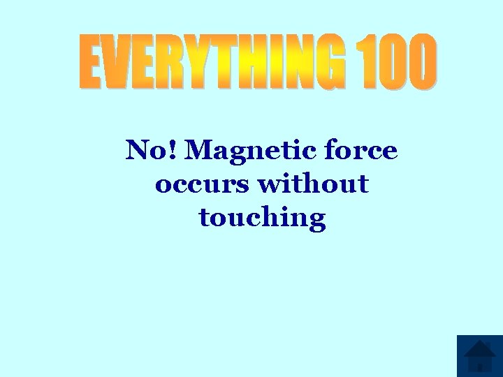 No! Magnetic force occurs without touching 