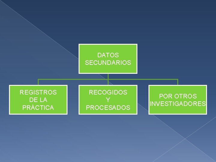 DATOS SECUNDARIOS REGISTROS DE LA PRÁCTICA RECOGIDOS Y PROCESADOS POR OTROS INVESTIGADORES 