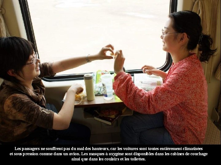 Les passagers ne souffrent pas du mal des hauteurs, car les voitures sont toutes