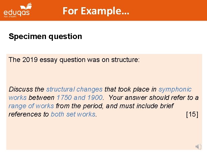 For Example… Specimen question The 2019 essay question was on structure: Discuss the structural For Example… Specimen question The 2019 essay question was on structure: Discuss the structural