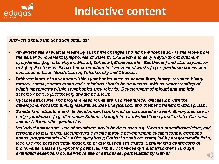 Indicative content Answers should include such detail as: • • • An awareness of Indicative content Answers should include such detail as: • • • An awareness of