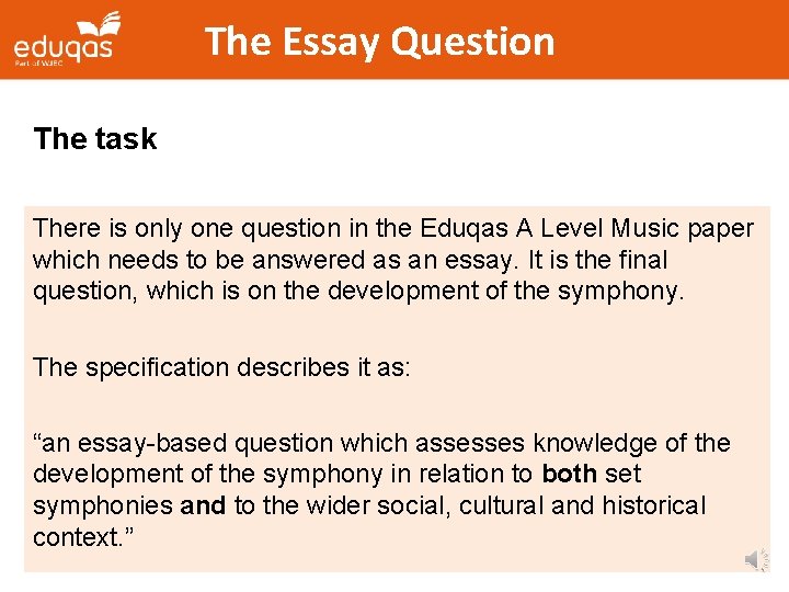 The Essay Question The task There is only one question in the Eduqas A The Essay Question The task There is only one question in the Eduqas A