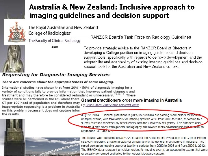 Australia & New Zealand: Inclusive approach to imaging guidelines and decision support 