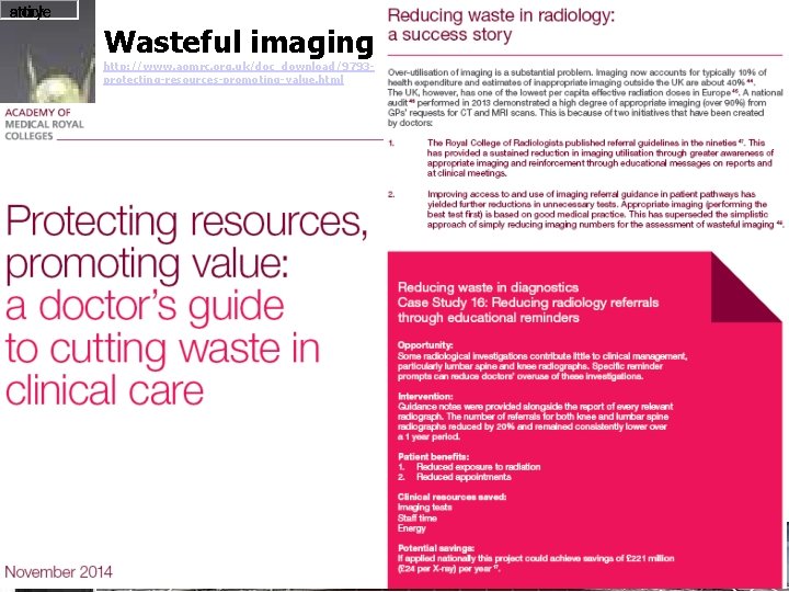 Wasteful imaging http: //www. aomrc. org. uk/doc_download/9793 protecting-resources-promoting-value. html 