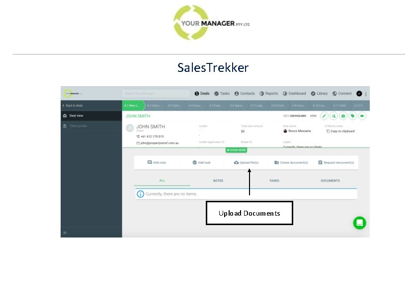 Sales. Trekker Upload Documents 