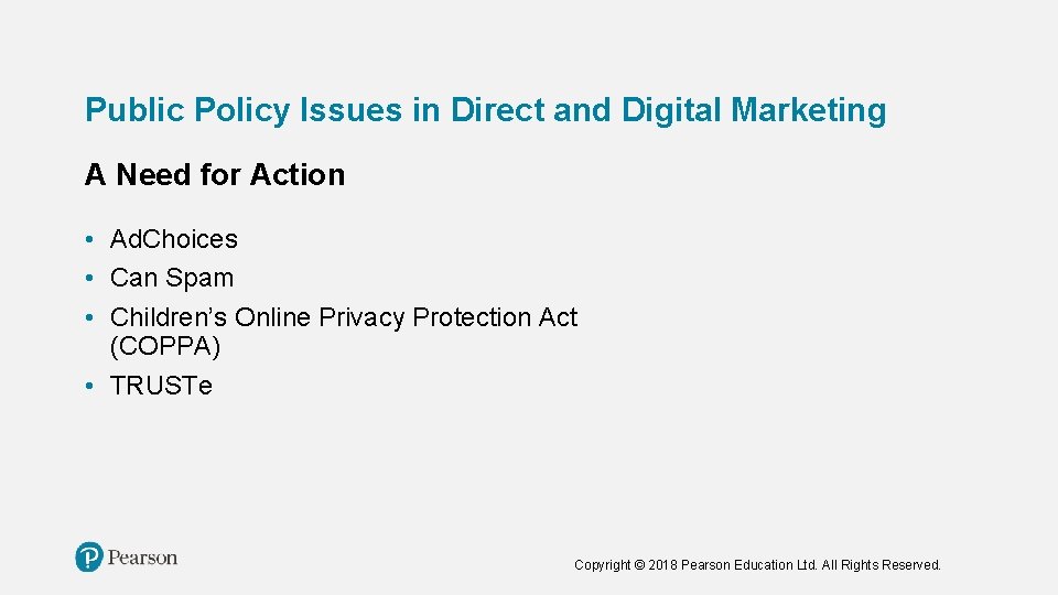 Public Policy Issues in Direct and Digital Marketing A Need for Action • Ad.