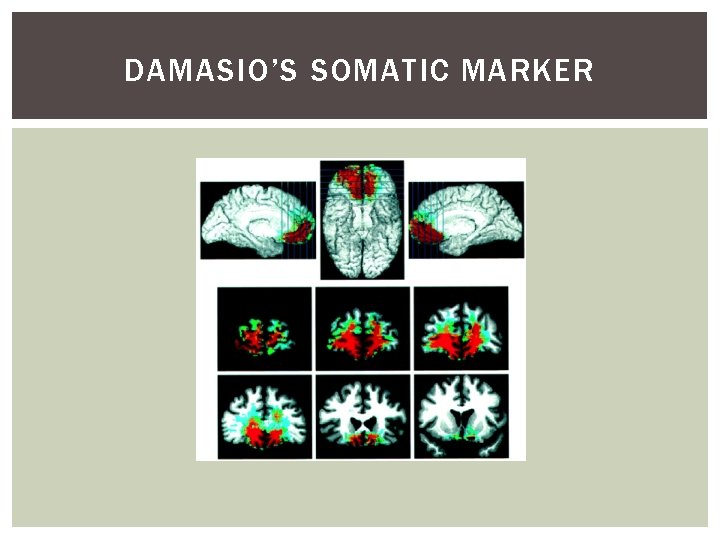 DAMASIO’S SOMATIC MARKER 