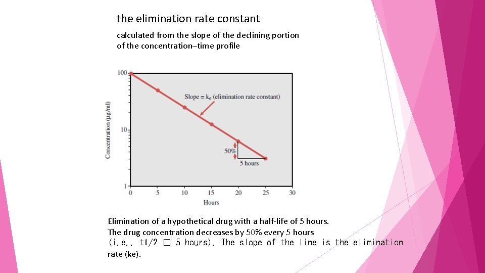 the elimination rate constant calculated from the slope of the declining portion of the