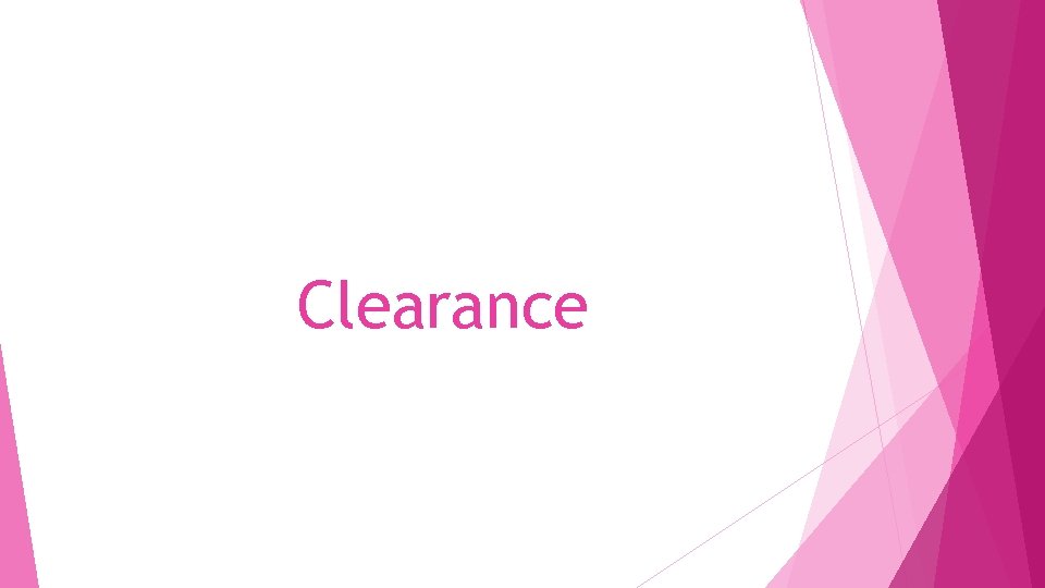 Clearance 