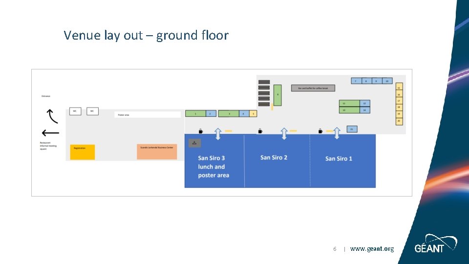 Venue lay out – ground floor 6 | www. geant. org 