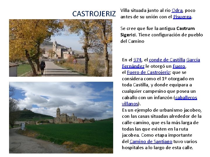 CASTROJERIZ Villa situada junto al río Odra, poco antes de su unión con el