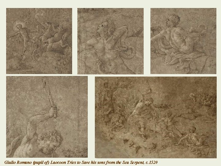 Giulio Romano (pupil of) Laocoon Tries to Save his sons from the Sea Serpent,
