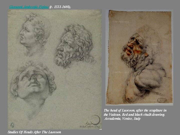Giovanni Ambrogio Figino (c. 1551 -1608), The head of Laocoon, after the scuplture in
