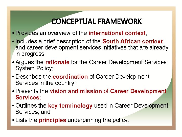 Draft Career Development Services Policy Building an effective