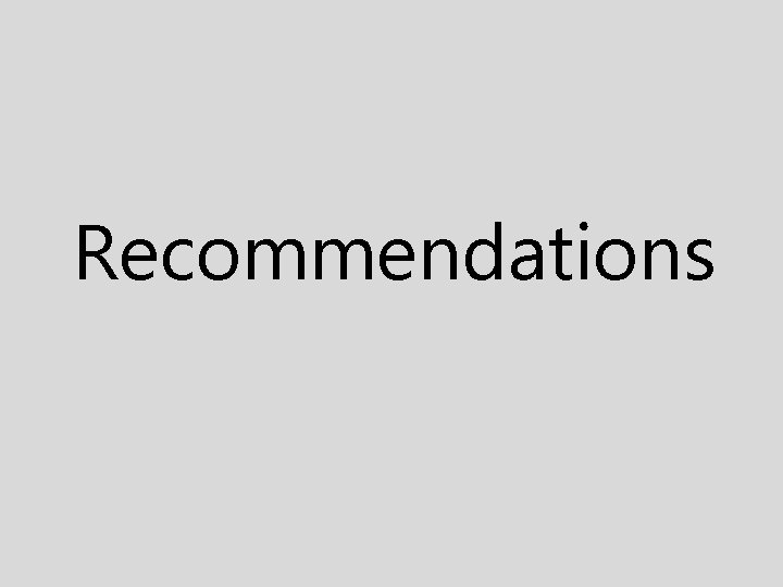 Recommendations 